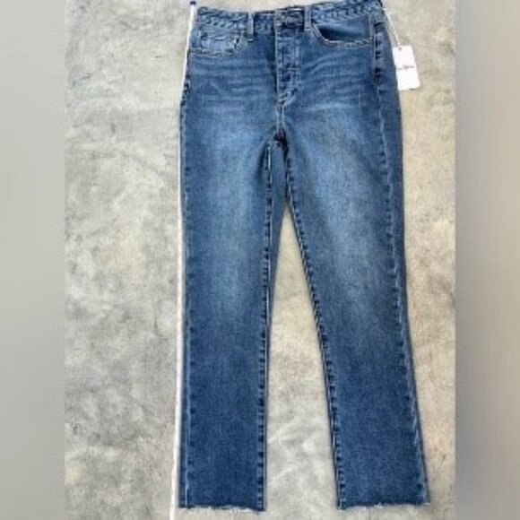 ✨2X HP✨NWT Sam Edelman Stiletto High Rise Straight Raw Edge Hem Jeans - Size 4 - Picture 11 of 13